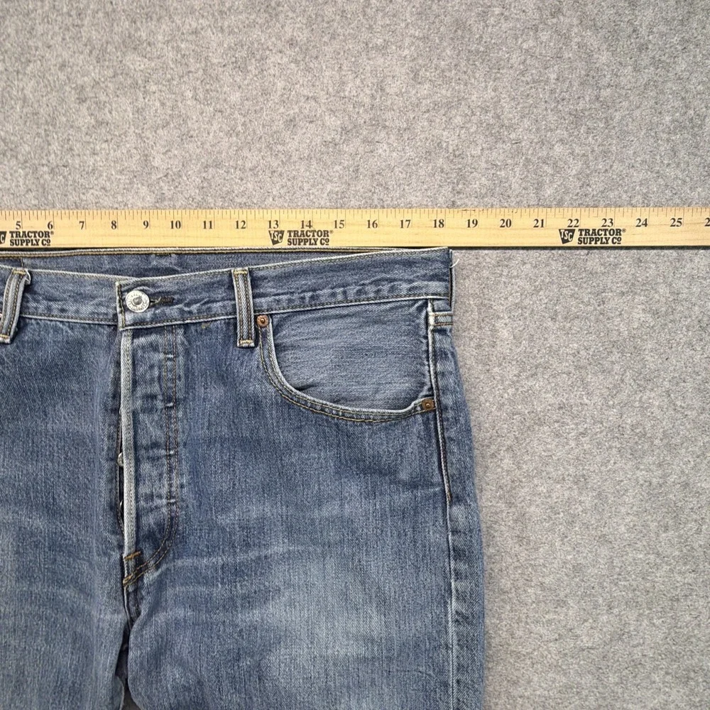 Levi's 501 Jeans Mens 36x30 Blue Denim Straight Leg Button Fly Made In Mexico